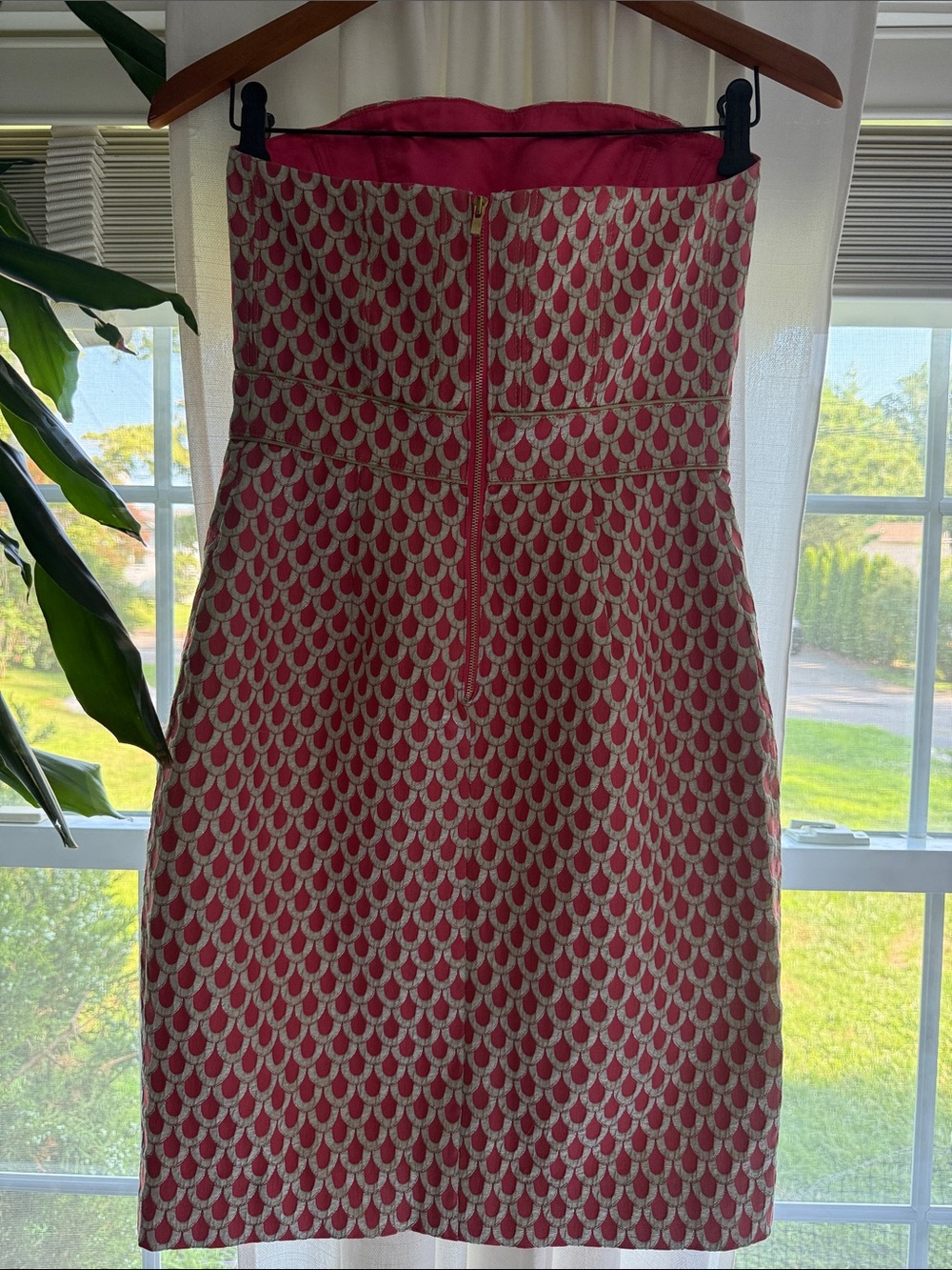Lilly Pulitzer Strapless Pink and Cream Jacquard Scallop-Print Dress - Picture 4 of 8